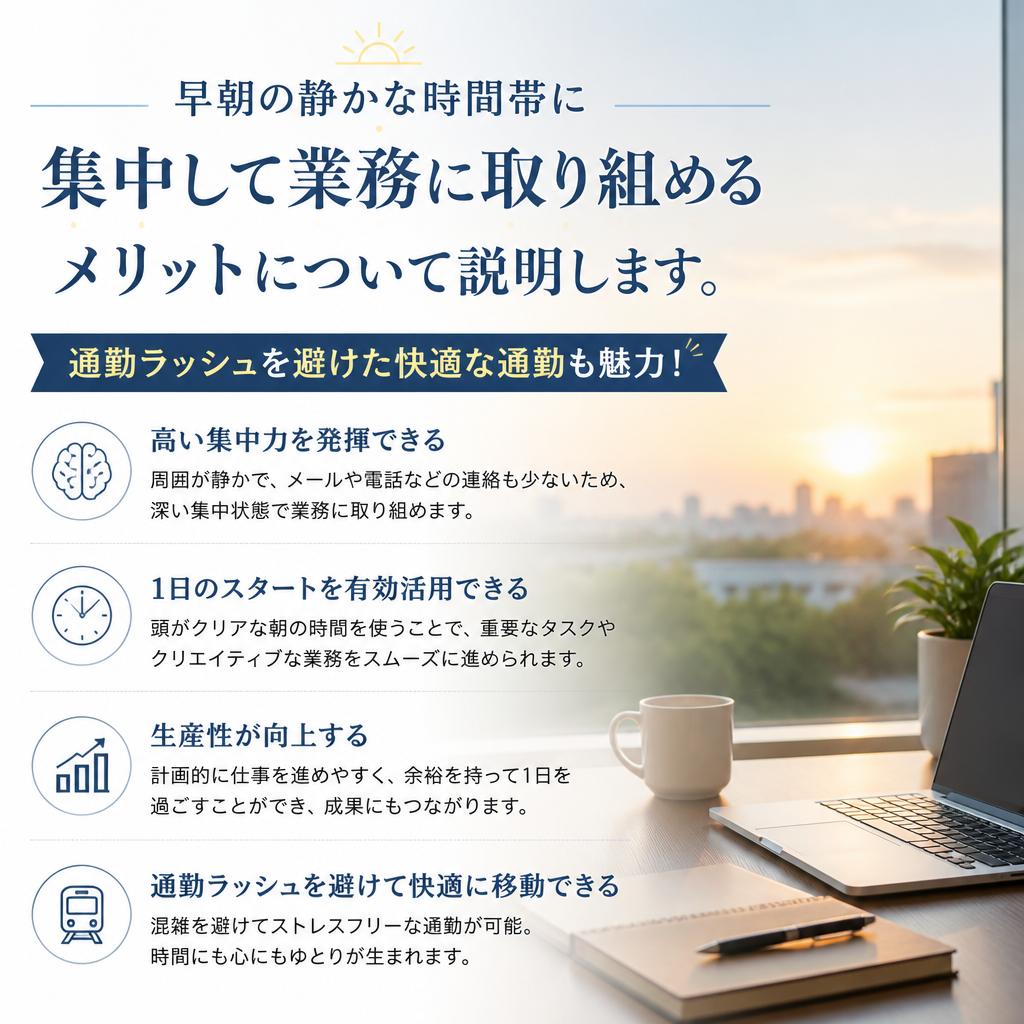2. 早朝の静かな時間帯に働く