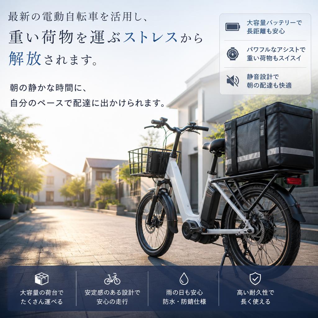 電動自転車でラクラク配達