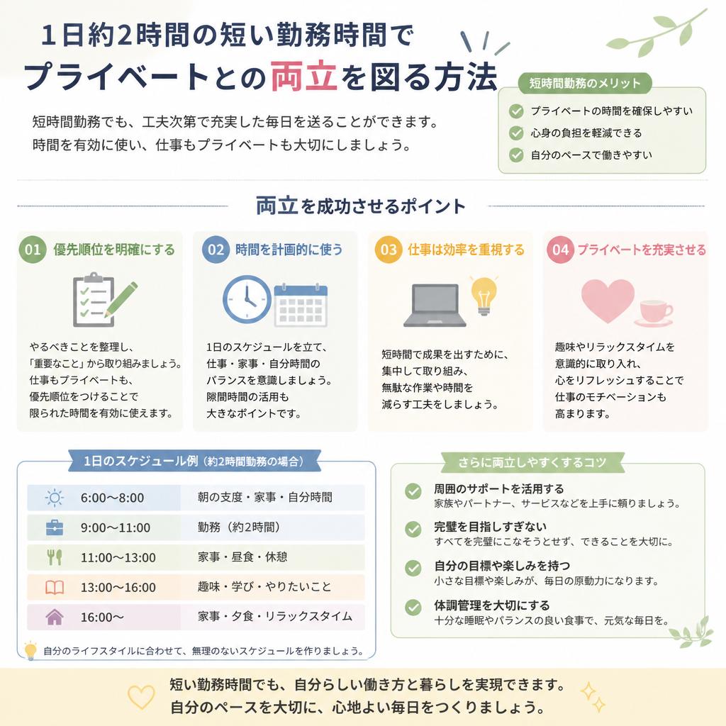 短時間勤務で充実した毎日