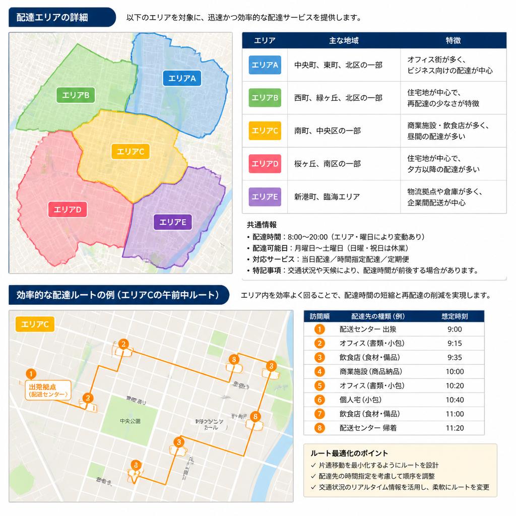 配達エリアについて