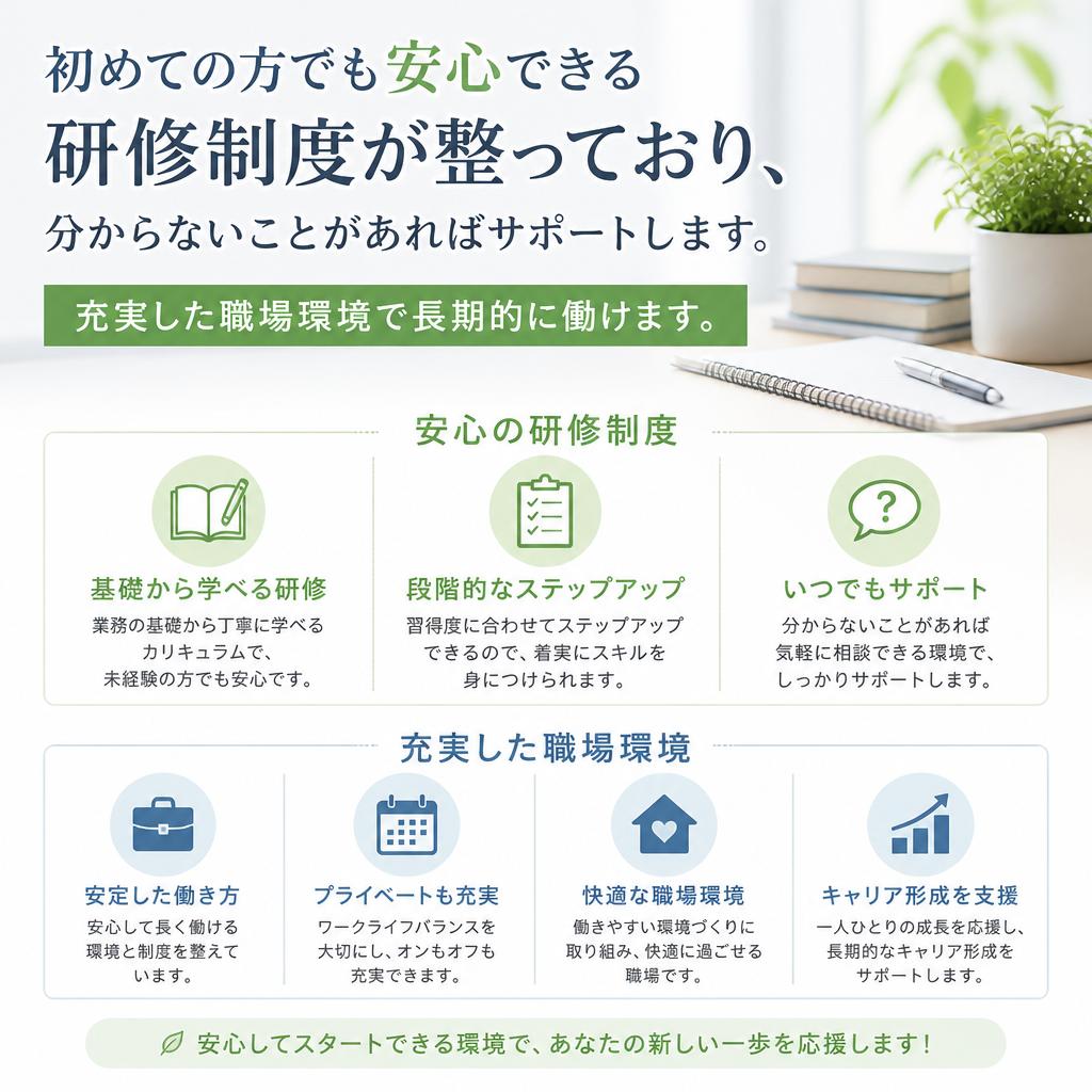 充実した待遇と研修