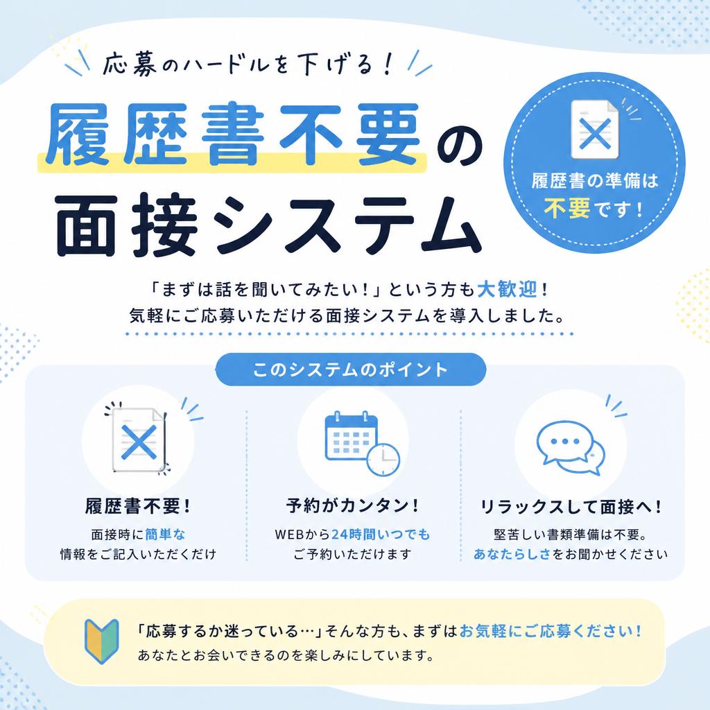 面接時の履歴書不要！