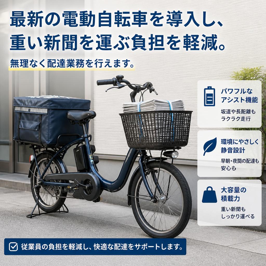 電動自転車でラクラク配達