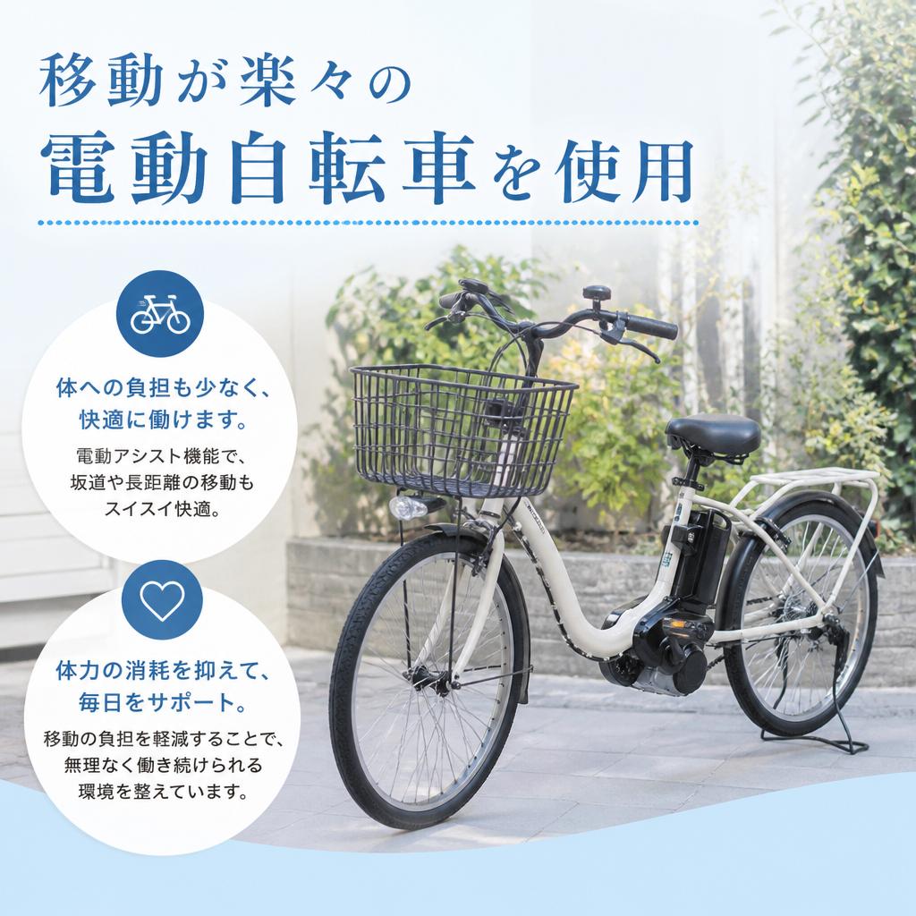 電動自転車で軽快に配達