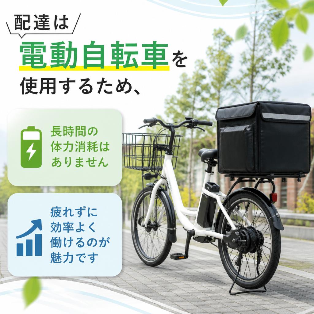 電動自転車で楽々配達