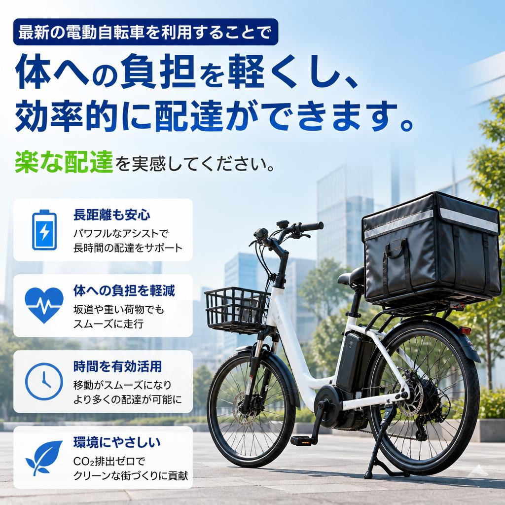 電動自転車で楽々配達