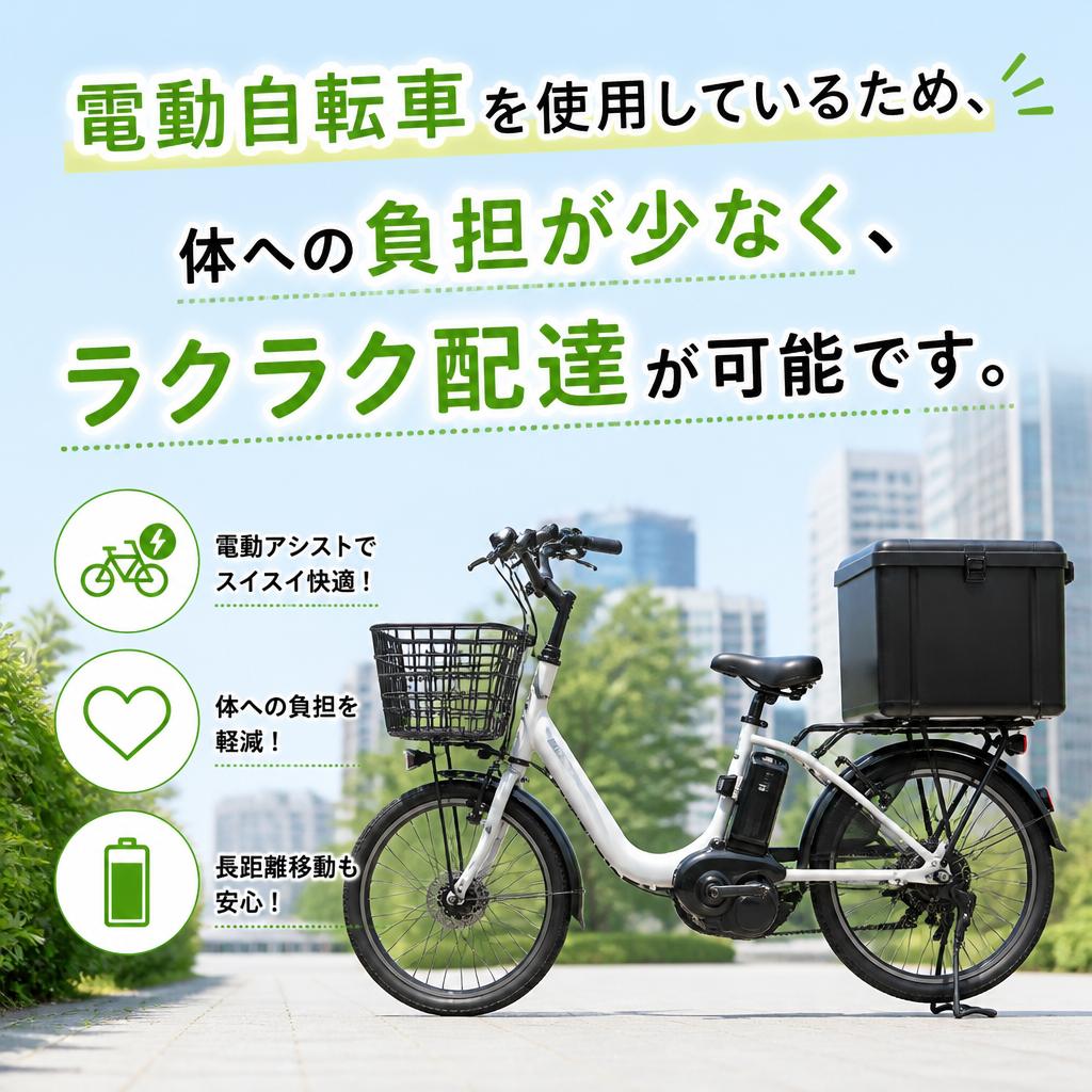 電動自転車でラクラク配達