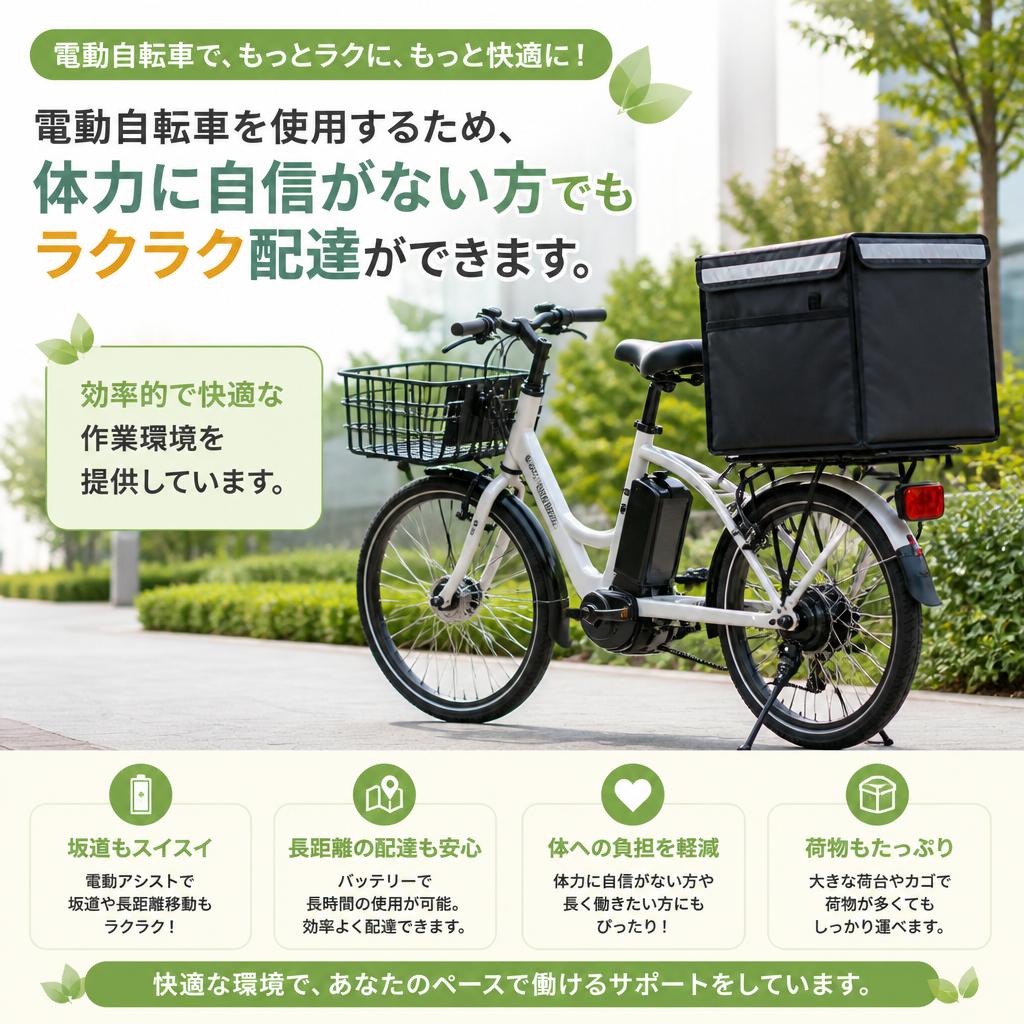 電動自転車の快適配達
