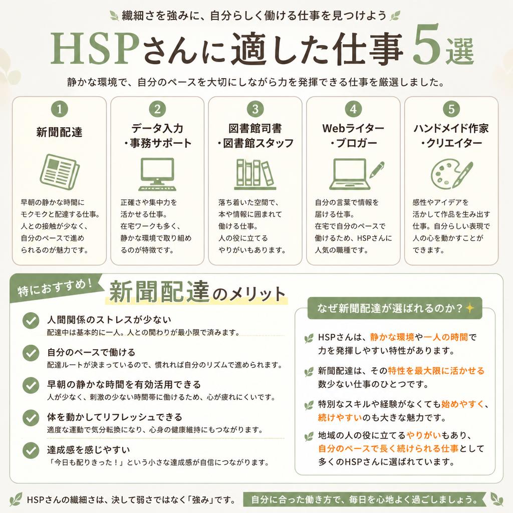 HSPにおすすめの職種