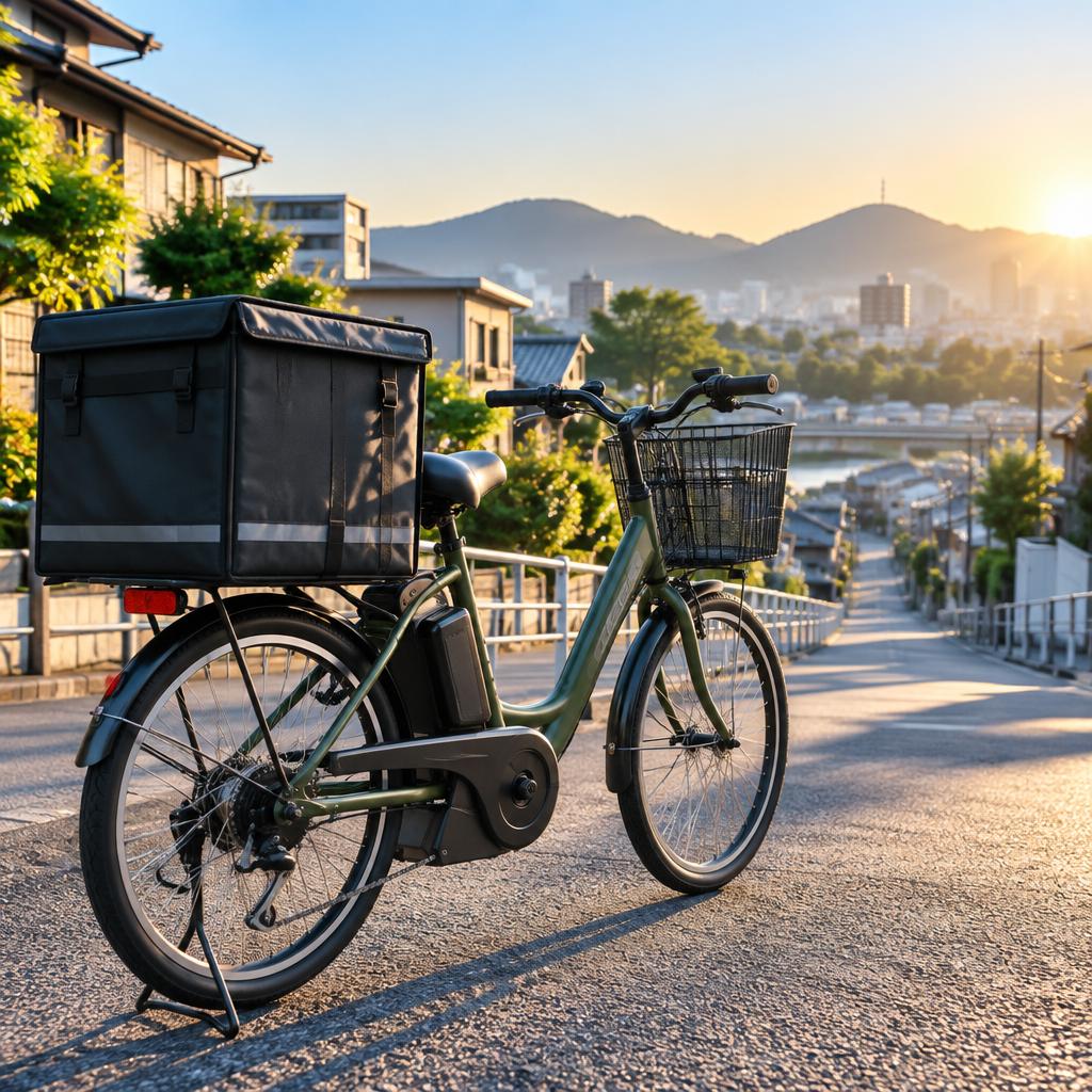 物価高に負けない、朝の2時間。黒川中心の配達地域を電動自転車でラクラク走って、朝飯前にもうひと稼ぎ。