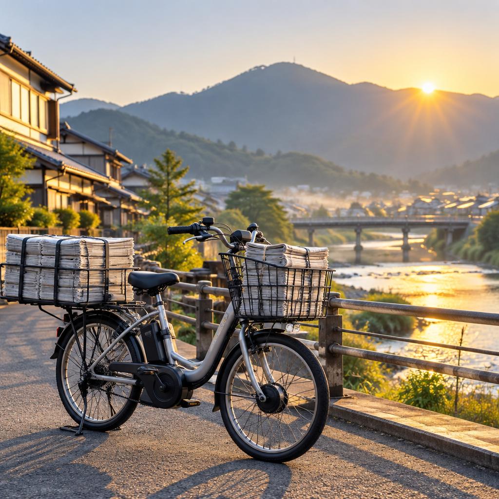 物価高に負けない朝を、黒川から。電動自転車でラクラク朝刊配達！
