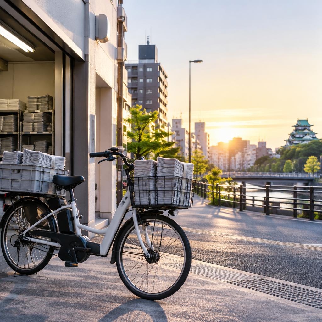 名古屋市北区・黒川で、30代から始める新聞配達。電動自転車で無理なく続けて、暮らしの収入をこつこつ築こう。